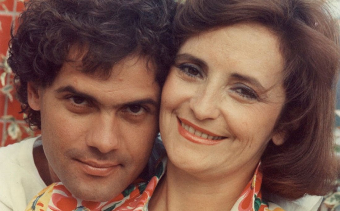 Cazuza e a mãe Lucinha Araújo